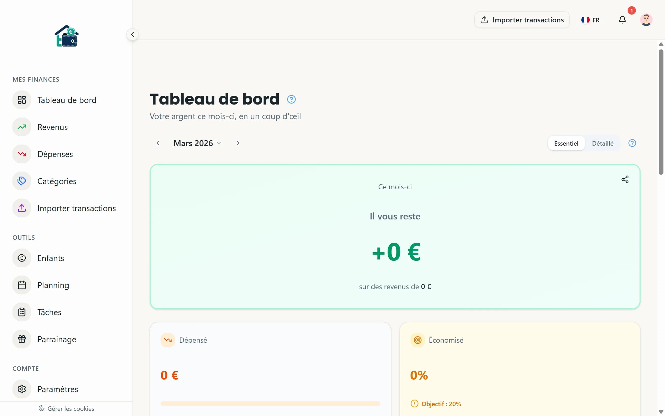 Comment configurer votre budget familial dans FamBudget